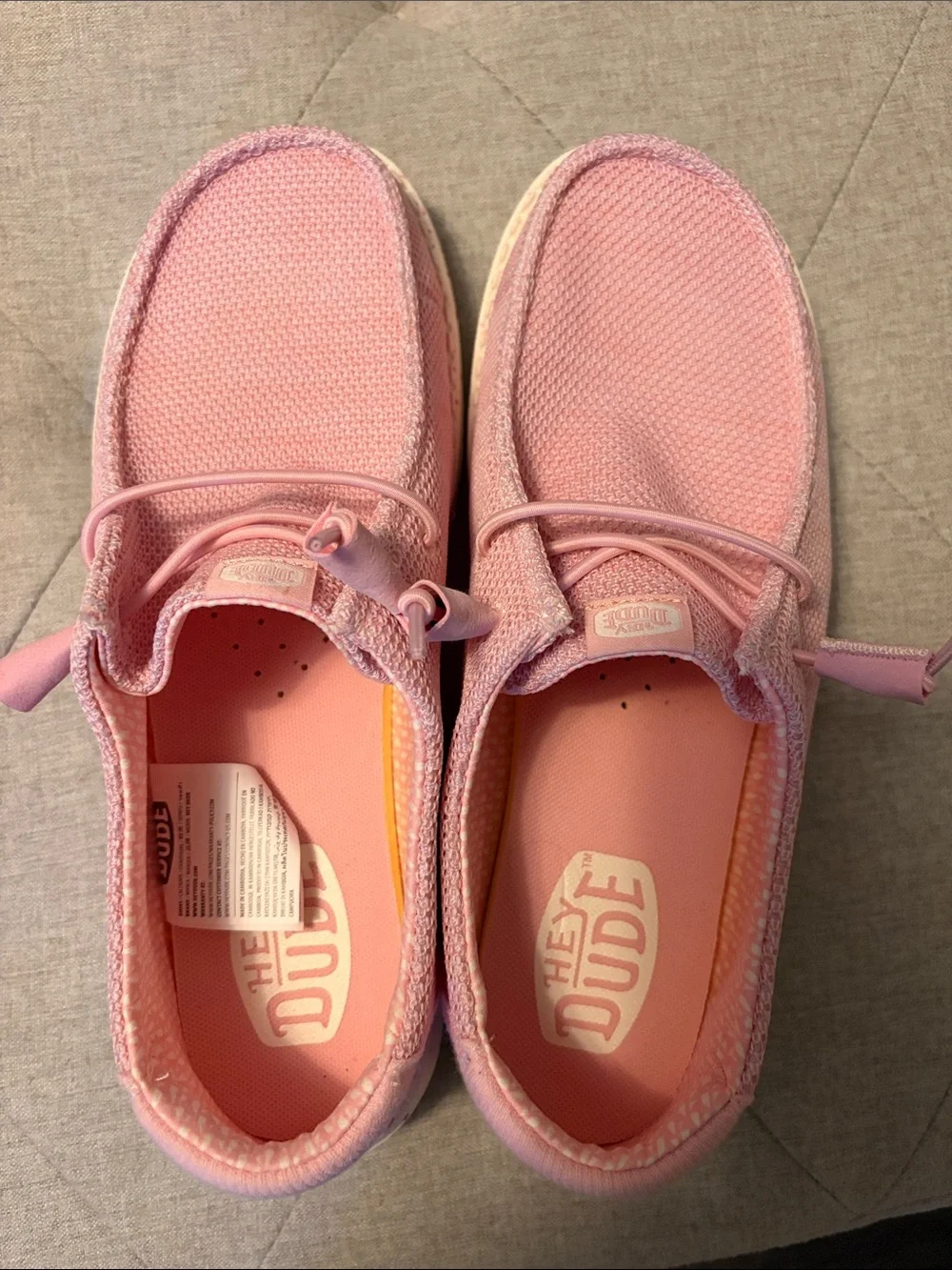 Hey Dude women’s Pink Knit Slip-On Sneakers